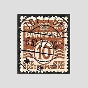 FRIM�RKER DANMARK | 1930 - AFA 185 - B�lgelinie 10 �re brun - Lux Stemplet