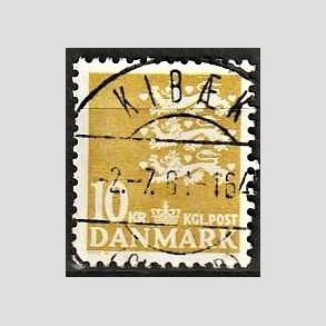 FRIMRKER DANMARK | 1976 - AFA 622 - Rigsvben 10 Kr. gul - Pragt Stemplet