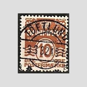 FRIM�RKER DANMARK | 1930 - AFA 185 - B�lgelinie 10 �re brun - Lux Stemplet Toftlund