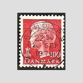 FRIMRKER DANMARK | 1976 - AFA 620 - Dronning Margrethe - 100 re rd - Pragt Stemplet Randers