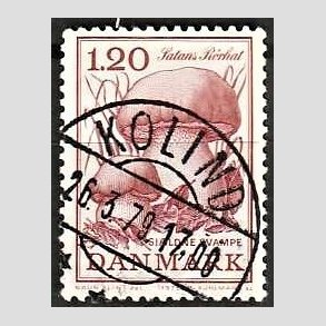 FRIM�RKER DANMARK | 1978 - AFA 670 - Sj�ldne svampe - 1,20 Kr. r�d - Pragt Stemplet