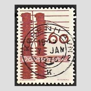 FRIM�RKER DANMARK | 1968 - AFA 475 - Danmarks industri - 60 �re r�dbrun - Pragt Stemplet