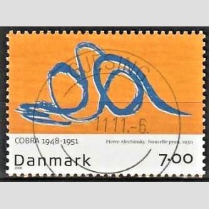 FRIM�RKER DANMARK | 2006 - AFA 1486 - Cobra-malere 9. - 7,00 Kr. Pierre Alechinsky - Pragt Stemplet Gjesing