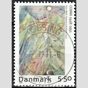 FRIM�RKER DANMARK | 2006 - AFA 1485 - Cobra-malere 9. - 5,50 Kr. Else Alfelt - Pragt Stemplet
