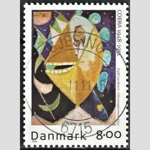 FRIM�RKER DANMARK | 2006 - AFA 1487 - COBRA-malere - 8,00 Kr. flerfarvet - Pragt Stemplet Gjesing