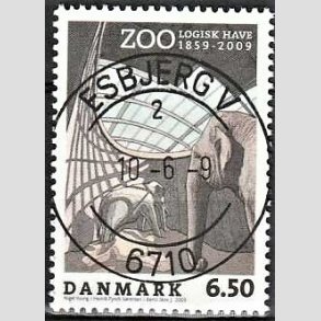FRIM�RKER DANMARK | 2009 - AFA 1579 - Zoologisk Have - 6,50 Kr. flerfarvet - Lux Stemplet