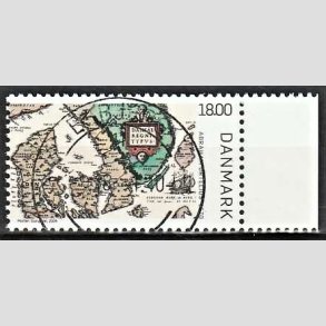 FRIM�RKER DANMARK | 2009 - AFA 1588 - Gamle Danmarkskort - 18,00 Kr. flerfarvet - Lux Stemplet