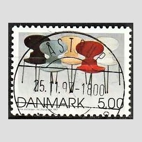 FRIM�RKER DANMARK | 1997 - AFA 1162 - Dansk design - 5,00 Kr. flerfarvet - Pragt Stemplet T�strup