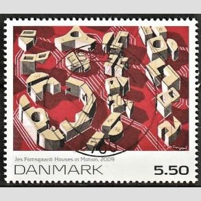 FRIMRKER DANMARK | 2009 - AFA 1589 - Frimrkekunst - 5,50 Kr. flerfarvet - Pragt Stemplet