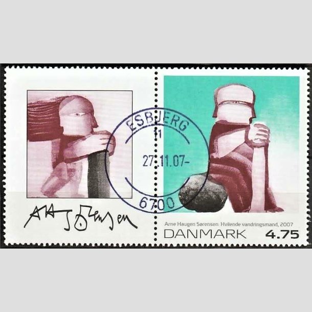 FRIMRKER DANMARK | 2007 - AFA 1508 - Frimrkekunst 10. - 4,75 Kr. Arne Hauge Srensen - Pragt Stemplet