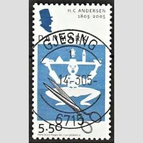 FRIM�RKER DANMARK | 2005 - AFA 1423 - H.C. Andersen - 5,50 Kr. Saks og klip - Pragt Stemplet Gjesing
