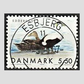 FRIM�RKER DANMARK | 1999 - AFA 1224 - Danske tr�kfugle - 5,50 Kr. Edderfugl - Pragt Stemplet Esbjerg