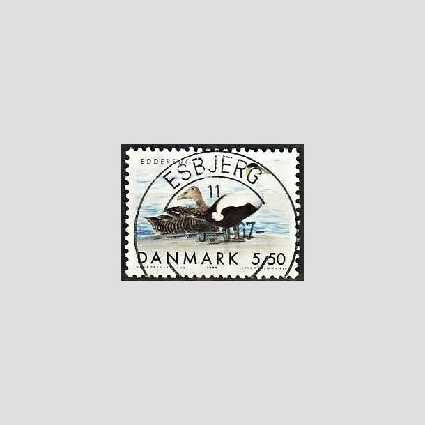 FRIMRKER DANMARK | 1999 - AFA 1224 - Danske trkfugle - 5,50 Kr. Edderfugl - Pragt Stemplet Esbjerg