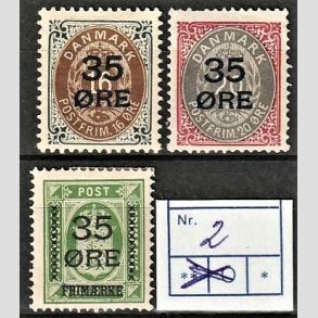 FRIMRKER DANMARK | 1912  - AFA 60,61,62 - 35 res Provisorier i komplet st - Ubrugt