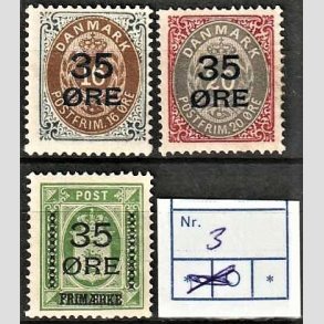 FRIMRKER DANMARK | 1912  - AFA 60,61,62 - 35 res Provisorier i komplet st - Ubrugt