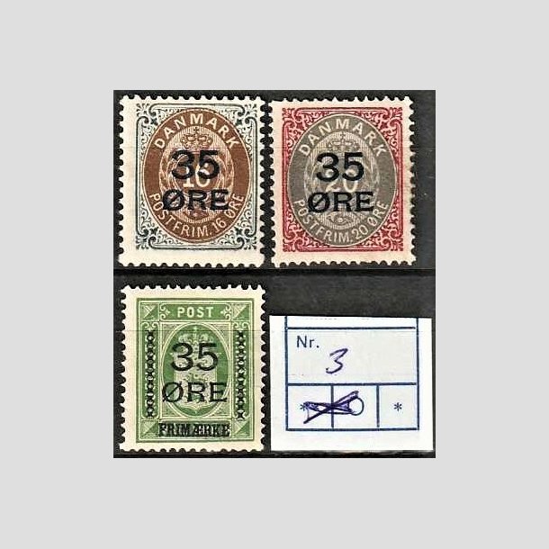 FRIMRKER DANMARK | 1912  - AFA 60,61,62 - 35 res Provisorier i komplet st - Ubrugt