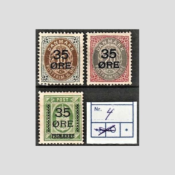 FRIMRKER DANMARK | 1912  - AFA 60,61,62 - 35 res Provisorier i komplet st - Ubrugt