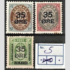 FRIMRKER DANMARK | 1912  - AFA 60,61,62 - 35 res Provisorier i komplet st - Ubrugt
