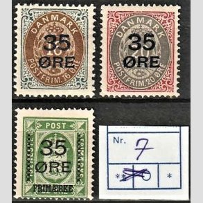 FRIMRKER DANMARK | 1912  - AFA 60,61,62 - 35 res Provisorier i komplet st - Ubrugt