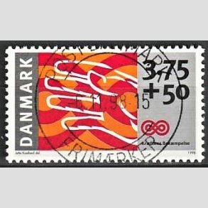 FRIMRKER DANMARK | 1998 - AFA 1186 - Krftens Bekmpelse - 3,75 Kr. + 50 re  flerfarvet - Pragt Stemplet