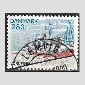 FRIM�RKER DANMARK | 1980 - AFA 703 - Jylland nord for Limfjorden - 280 �re flerfarvet - Pragt Stemplet Lemvig