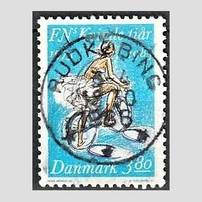 FRIM�RKER DANMARK | 1985 - AFA 839 - FN's kvinde-ti�r - 3,80 Kr. flerfarvet - Pragt Stemplet