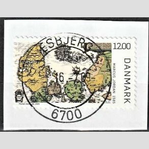 FRIM�RKER DANMARK | 2009 - AFA 1587 - Gamle Danmarkskort - 12,00 Kr. flerfarvet p� klip - Lux Stemplet