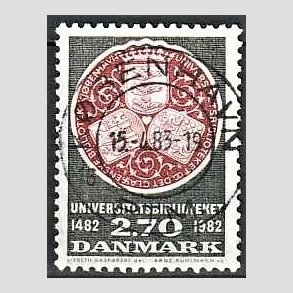 FRIM�RKER DANMARK | 1982 - AFA 763 - Universitetsbiblioteket 500 �r. - 2,70 Kr. sortgr�/r�d - Pragt Stemplet