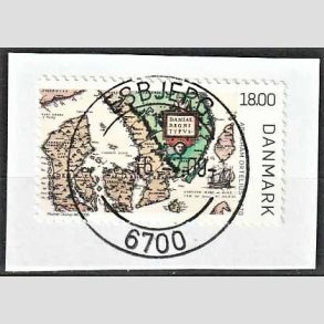 FRIM�RKER DANMARK | 2009 - AFA 1588 - Gamle Danmarkskort - 18,00 Kr. flerfarvet p� klip - Lux Stemplet