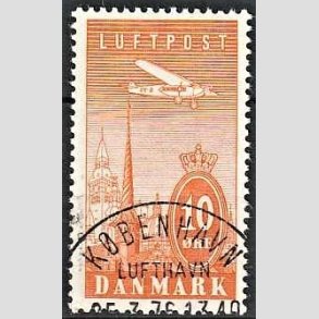 FRIM�RKER DANMARK | 1934 - AFA 216 - Ny Luftpost 10 �re gul - Lux stemplet