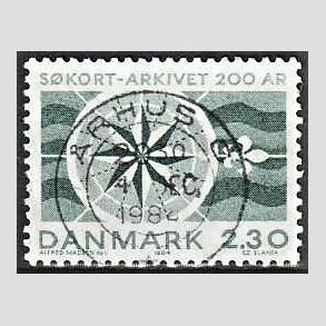 FRIM�RKER DANMARK | 1984 - AFA 799 - S�kortarkivet 200 �r - 2,30 Kr. gr�n - Lux Stemplet