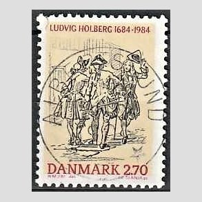 FRIM�RKER DANMARK | 1984 - AFA 814 - Ludvig Holberg - 2,70 Kr. flerfarvet - Pragt Stemplet