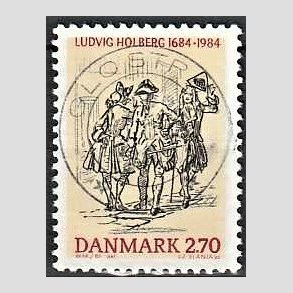 FRIM�RKER DANMARK | 1984 - AFA 814 - Ludvig Holberg - 2,70 Kr. flerfarvet - Pragt Stemplet