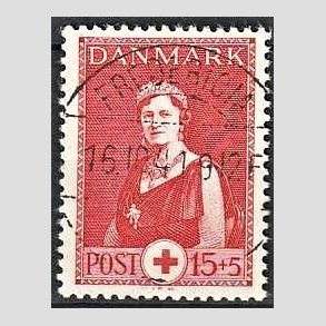 FRIMRKER DANMARK | 1939 - AFA 253 - Dronning Alexandrine Rde Kors - 15 + 5 re rd - Pragt Stemplet Fredericia
