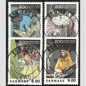 FRIM�RKER DANMARK | 2009 - AFA 1578-1581 - Zoologisk Have - 5,50-9,00 Kr. flerfarvet i komplet s�t - Lux Stemplet