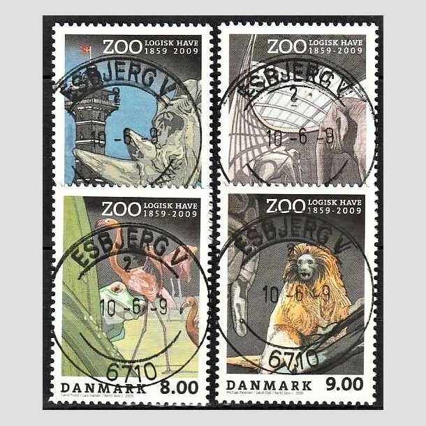 FRIMRKER DANMARK | 2009 - AFA 1578-1581 - Zoologisk Have - 5,50-9,00 Kr. flerfarvet i komplet st - Lux Stemplet