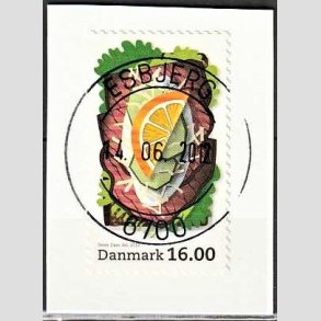 FRIM�RKER DANMARK | 2012 - AFA 1704 - Sm�rrebr�d - 16,00 Kr. flerfarvet p� klip - Pragt Stemplet