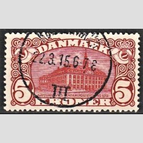 FRIM�RKER DANMARK | 1912 - AFA 67 - 5 Kr. Centralposthus - Stemplet