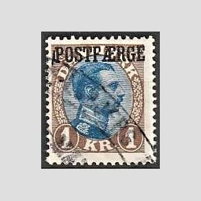 FRIMRKER DANMARK | 1922-26 - AFA 8 - 1 Kr. brun/bl type I - Stemplet
