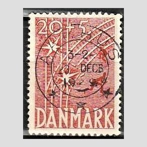 FRIM�RKER DANMARK | 1947 - AFA 300 - Modstandsbev�gelsen - 20 + 5 �re r�d - Pragt Stemplet