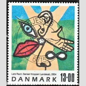 FRIMRKER DANMARK | 2004 - AFA 1398 - Frimrkekunst - 13,00 Kr. flerfarvet - Pragt Stemplet Gjesing