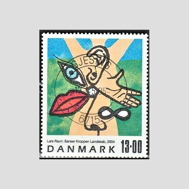 FRIMRKER DANMARK | 2004 - AFA 1398 - Frimrkekunst - 13,00 Kr. flerfarvet - Pragt Stemplet Gjesing