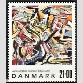 FRIMRKER DANMARK | 2004 - AFA 1399 - Frimrkekunst - 21,00 Kr. flerfarvet - Pragt Stemplet Gjesing