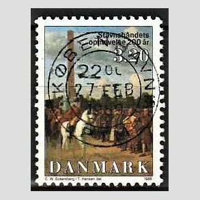 FRIM�RKER DANMARK | 1988 - AFA 910 - Stavnsb�ndets oph�velse 200 �r. - 3,20 Kr. flerfarvet - Lux Stemplet