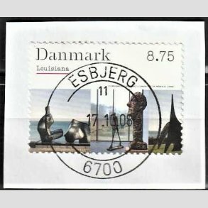 FRIM�RKER DANMARK | 2008 - AFA 1541 - Kunstmuseet Louisiana - 8,75 Kr. flerfarvet p� klip - Pragt Stemplet