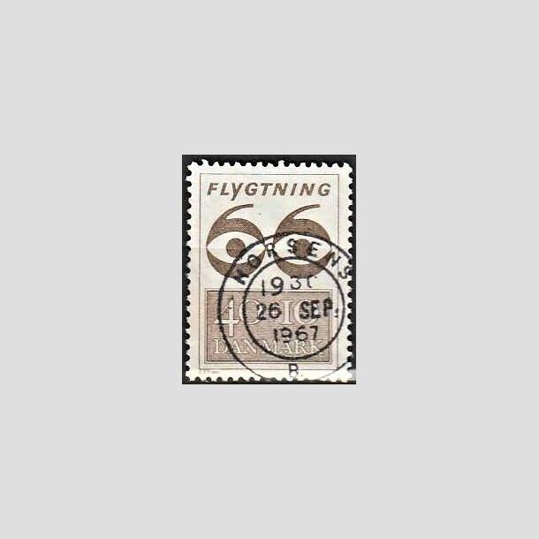 FRIMRKER DANMARK | 1966 - AFA 448F - Flygtning 1966 - 40 + 10 re brun - Lux Stemplet