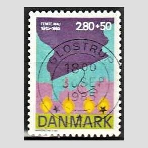 FRIMRKER DANMARK | 1985 - AFA 831 - 40-ret for befrielsen - 2,80 + 50 re Kr. flerfarvet - Lux Stemplet Glostrup