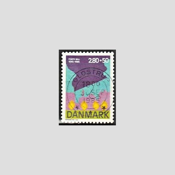 FRIMRKER DANMARK | 1985 - AFA 831 - 40-ret for befrielsen - 2,80 + 50 re Kr. flerfarvet - Lux Stemplet Glostrup