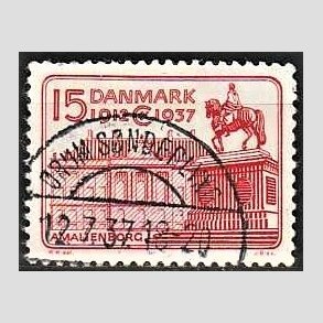 FRIM�RKER DANMARK | 1937 - AFA 241 - Chr. X 25 �re jubil�um 15 �re r�d - Lux Stemplet