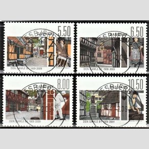 FRIM�RKER DANMARK | 2009 - AFA 1563-1566 - Den gamle by - 5,50-10,50 Kr. flerfarvet i komplet s�t - Pragt Stemplet